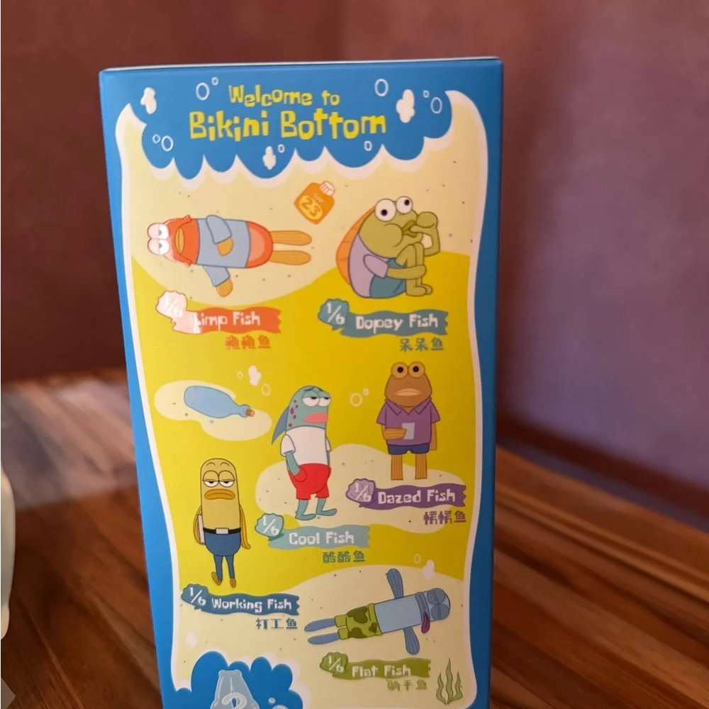 Popmart Bikini Bottom Buddies Plush Keychain - Dopey Fish - Picture 3 of 3